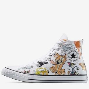 Converse Chuck Taylor Tom & Jerry All Star Hi All-Over Print White Mens Sz 11